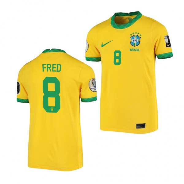 Youth Fred COPA America 2021 Brazil Jersey Gold Home
