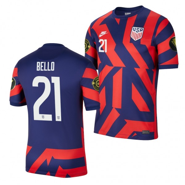 Men's George Bello USMNT 2021 CONCACAF Gold Cup Jersey Blue Away Replica
