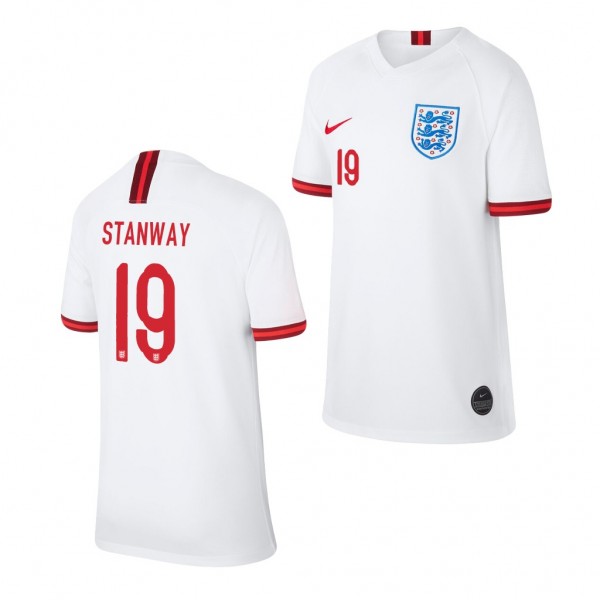 Men's England Georgia Stanway Home White Jersey Business