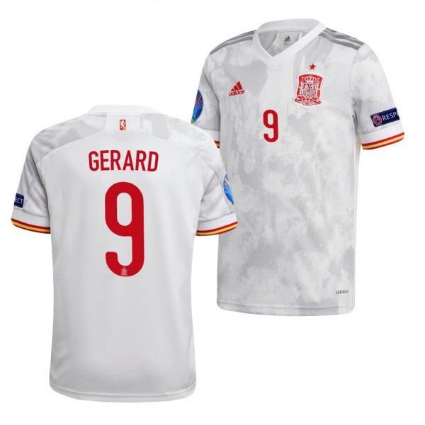 Men's Gerard Spain EURO 2020 Jersey White Away Replica