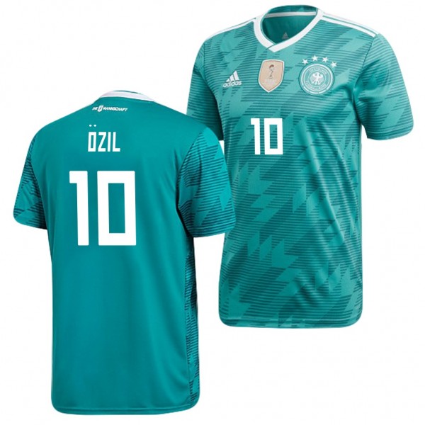 Men's Germany Mesut Ozil Away Green-White Jersey