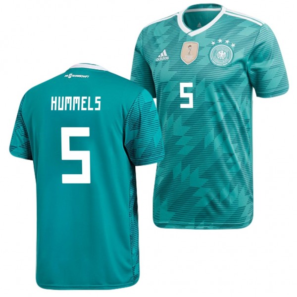 Men's Germany Mats Hummels Away Green-White Jersey