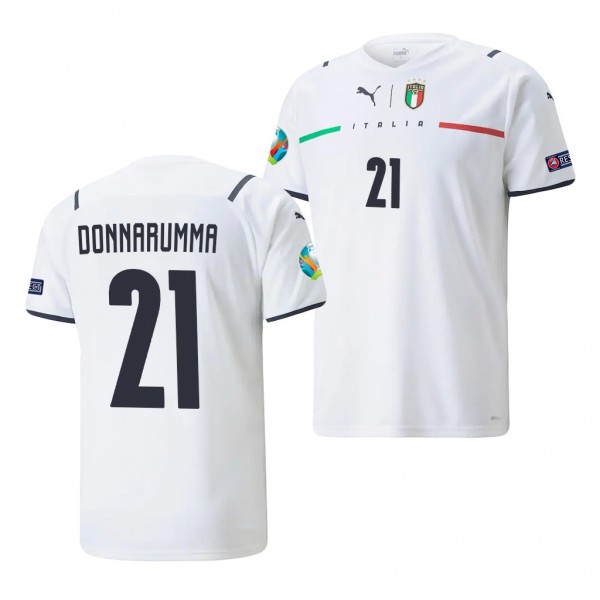 Men's Gianluigi Donnarumma Italy EURO 2020 Jersey White Replica Away