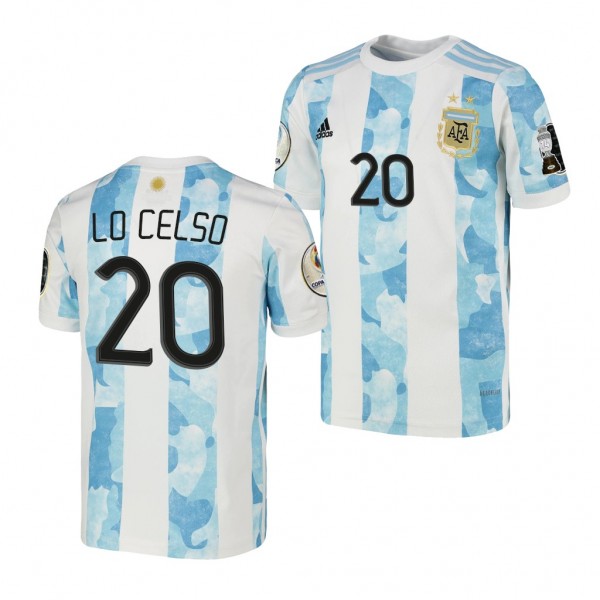 Youth Giovani Loicelso COPA America 2021 Argentina Jersey White Home