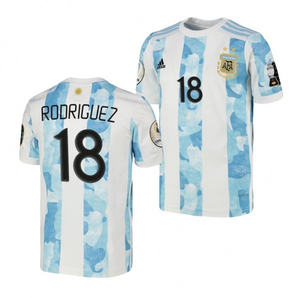 Youth Guido Rodriguez COPA America 2021 Argentina Jersey White Home