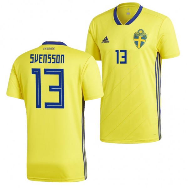 Men's Sweden 2018 World Cup Gustav Svensson Jersey Home