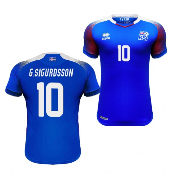 Men's Iceland 2018 World Cup Gylfi Sigurdsson Jersey Home