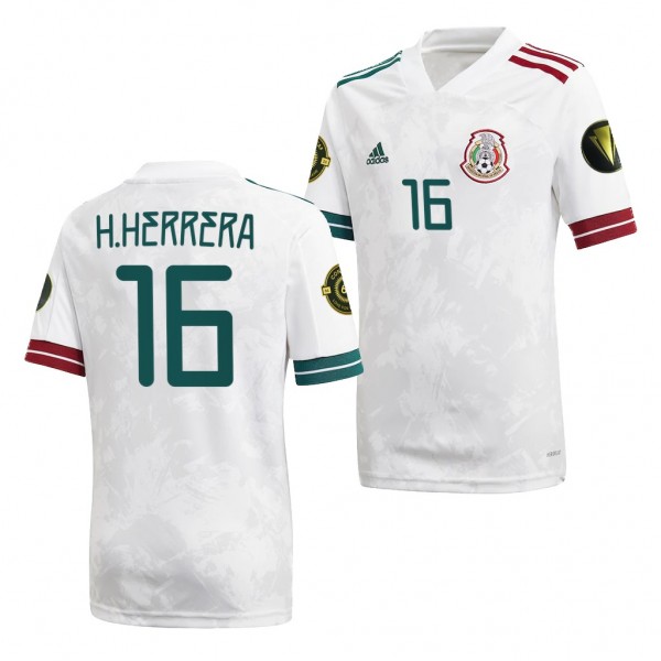 Men's Hector Herrera Mexico 2021 CONCACAF Gold Cup Jersey White Away Replica