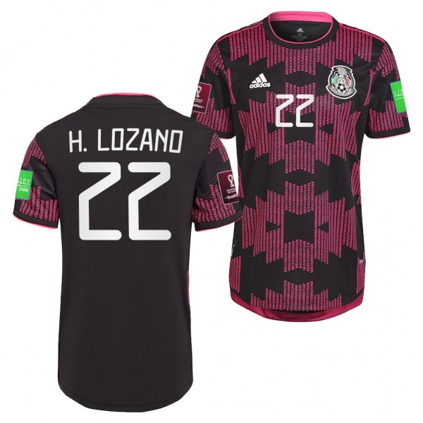 Men's Hirving Lozano Jersey Mexico National Team Home Black 2021-22 Authentic