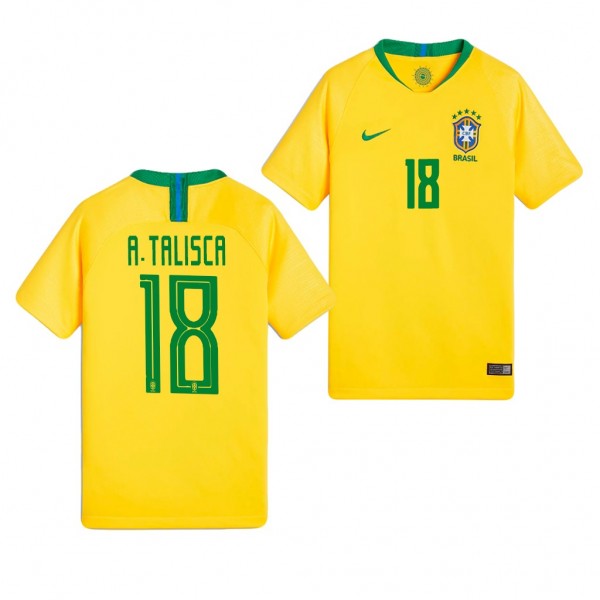 Youth Brazil Anderson Talisca Home World Cup Jersey