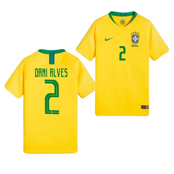 Youth Brazil Dani Alves Home World Cup Jersey