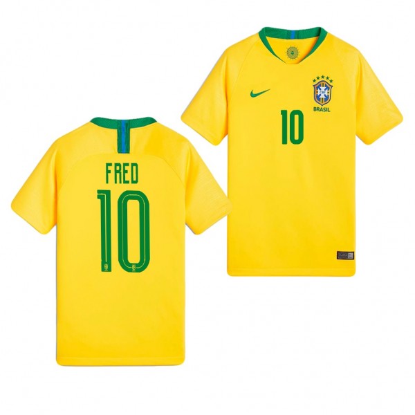 Youth Brazil Fred Home World Cup Jersey