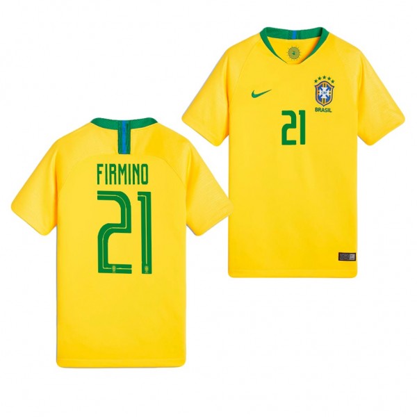 Youth Brazil Roberto Firmino Home World Cup Jersey