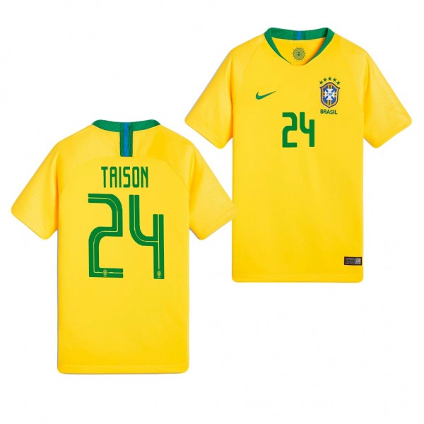 Youth Brazil Taison Home World Cup Jersey
