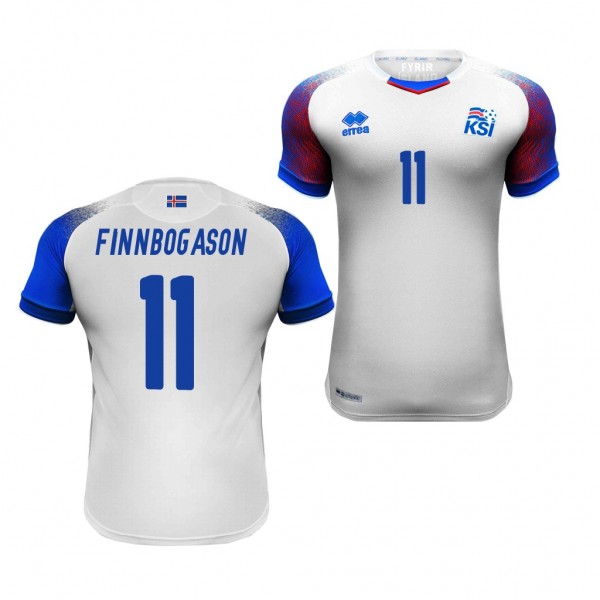 Men's Iceland Alfred Finnbogason 2018 World Cup White Jersey