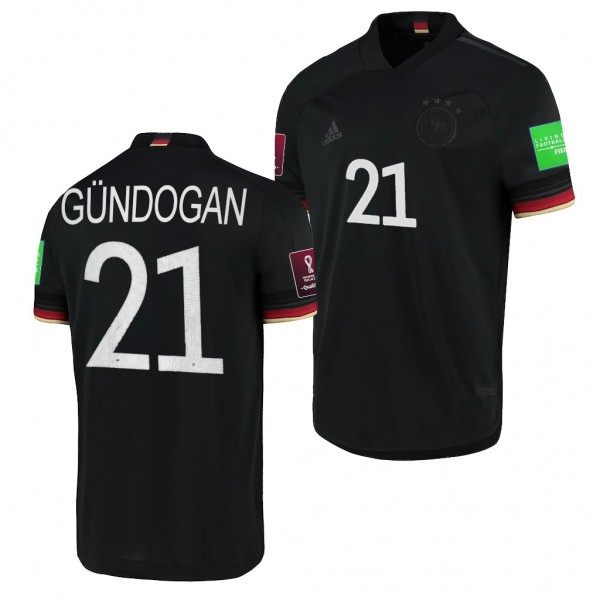 Men's Ilkay Gundogan Germany National Team Away Jersey Black 2021-22