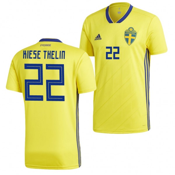 Men's Sweden 2018 World Cup Isaac Kiese Thelin Jersey Home