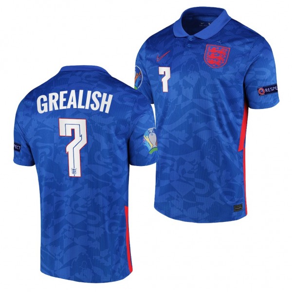 Men's Jack Grealish England EURO 2020 Jersey Blue Away Replica