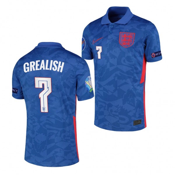 Youth Jack Grealish EURO 2020 England Jersey Blue Away