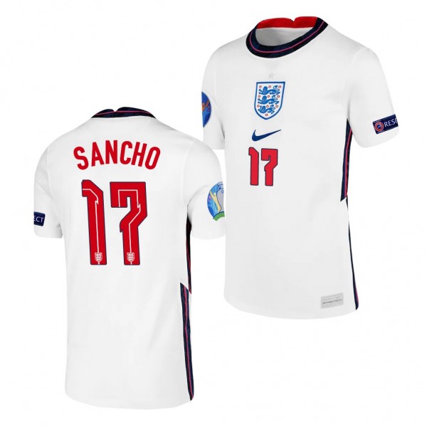Youth Jadon Sancho EURO 2020 England Jersey White Home