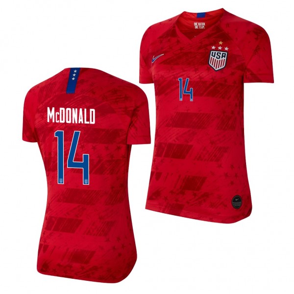 Men's Jessica McDonald USA 4-STAR Red Jersey 2019 World Cup Champions
