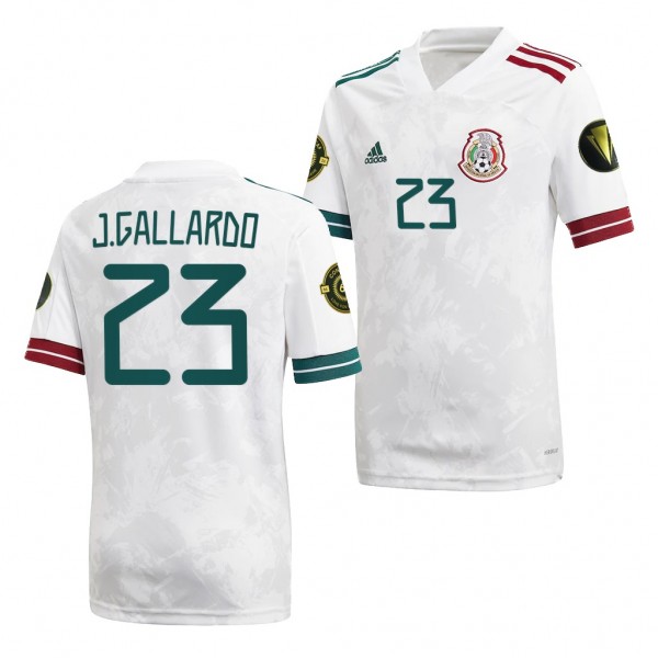 Men's Jesus Gallardo Mexico 2021 CONCACAF Gold Cup Jersey White Away Replica