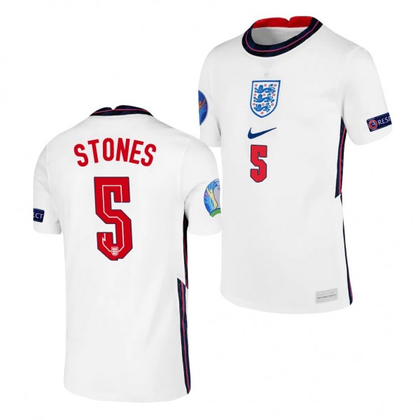 Youth John Stones EURO 2020 England Jersey White Home