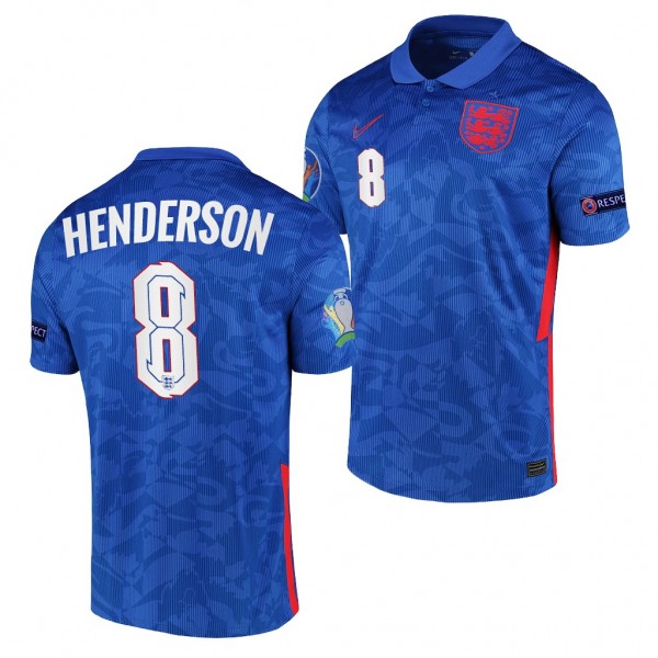 Men's Jordan Henderson England EURO 2020 Jersey Blue Away Replica