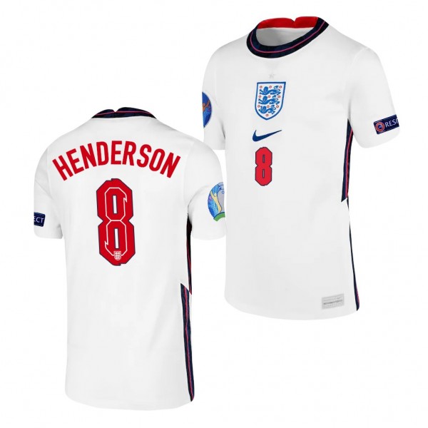 Youth Jordan Henderson EURO 2020 England Jersey White Home