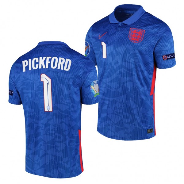 Men's Jordan Pickford England EURO 2020 Jersey Blue Away Replica