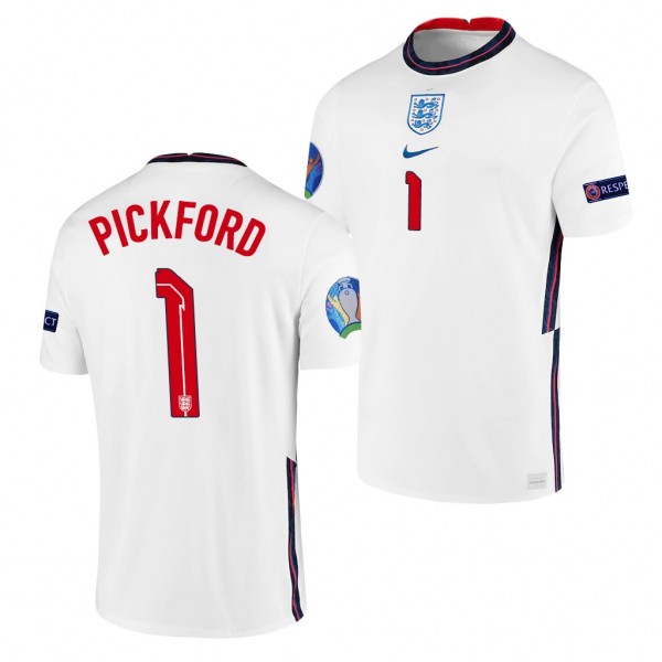 Men's Jordan Pickford England EURO 2020 Jersey White Home Replica