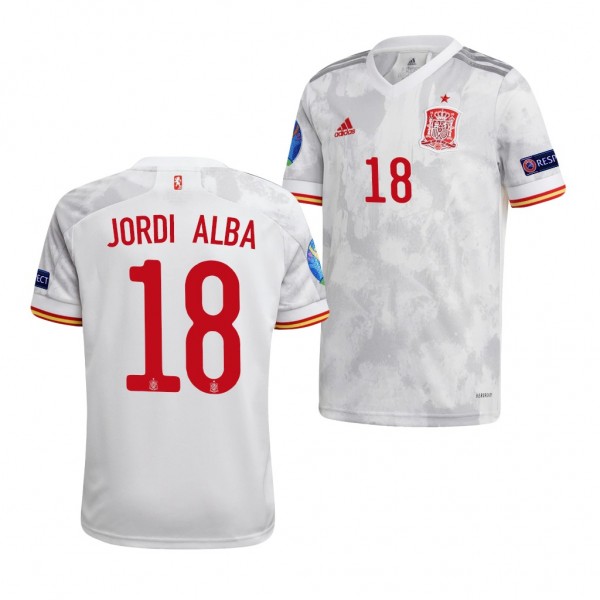 Youth Jordi Alba EURO 2020 Spain Jersey White Away
