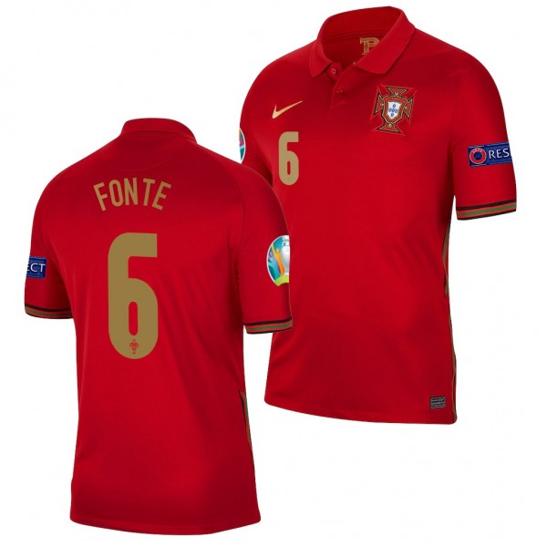 Men's Jose Fonte Portugal EURO 2020 Jersey Red Home Replica