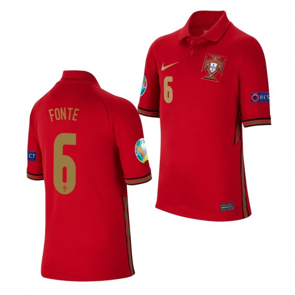 Youth Jose Fonte EURO 2020 Portugal Jersey Red Home