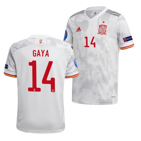 Men's Jose Gaya Spain EURO 2020 Jersey White Away Replica