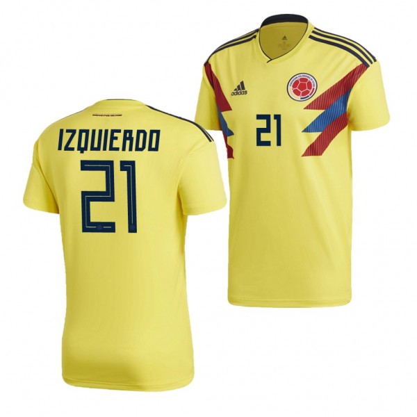 Men's Colombia 2018 World Cup Jose Izquierdo Jersey Home