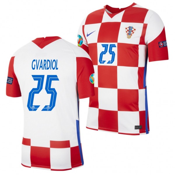Men's Josko Gvardiol Croatia Home Jersey Red EURO 2020