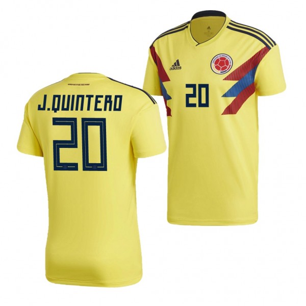Men's Colombia 2018 World Cup Juan Fernando Quintero Jersey Home