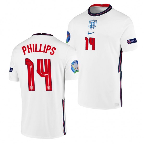 Men's Kalvin Phillips England EURO 2020 Jersey White Home Replica