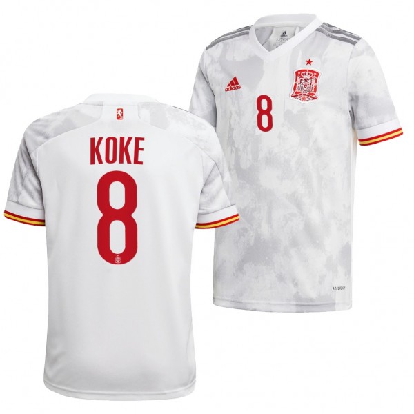 Men's Koke Spain Away Jersey White 2022 Qatar World Cup Replica