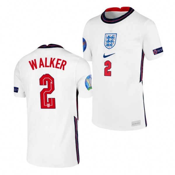 Youth Kyle Walker EURO 2020 England Jersey White Home