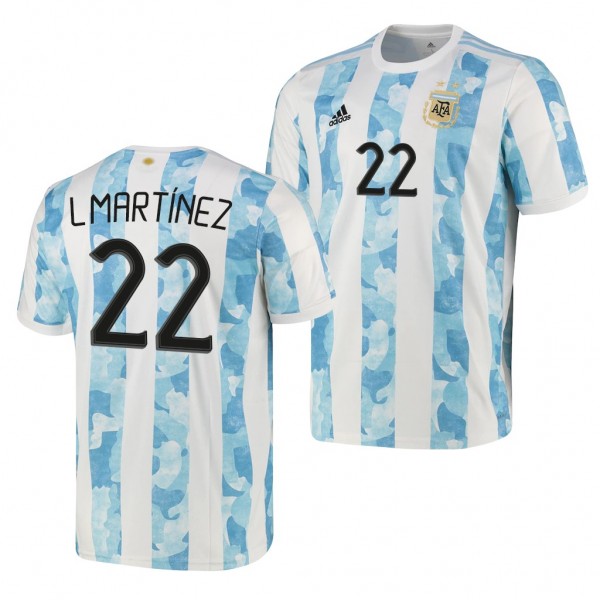 Men's Lautaro Martinez Argentina Home Jersey Blue White 2021-22
