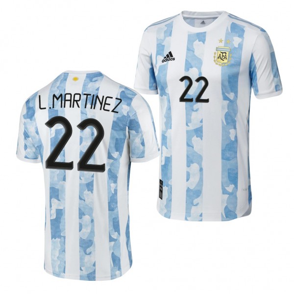 Men's Lautaro Martinez Jersey Argentina National Team Home White 2021 Authentic