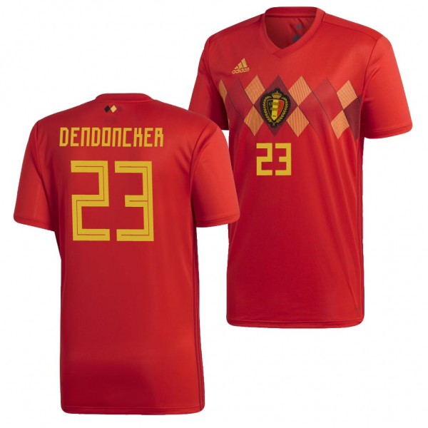 Men's Belgium 2018 World Cup Leander Dendoncker Jersey Red
