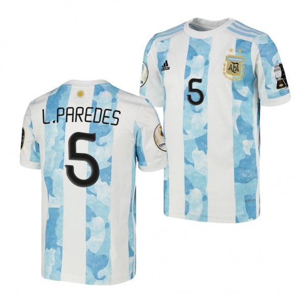Youth Leandro Paredes COPA America 2021 Argentina Jersey White Home