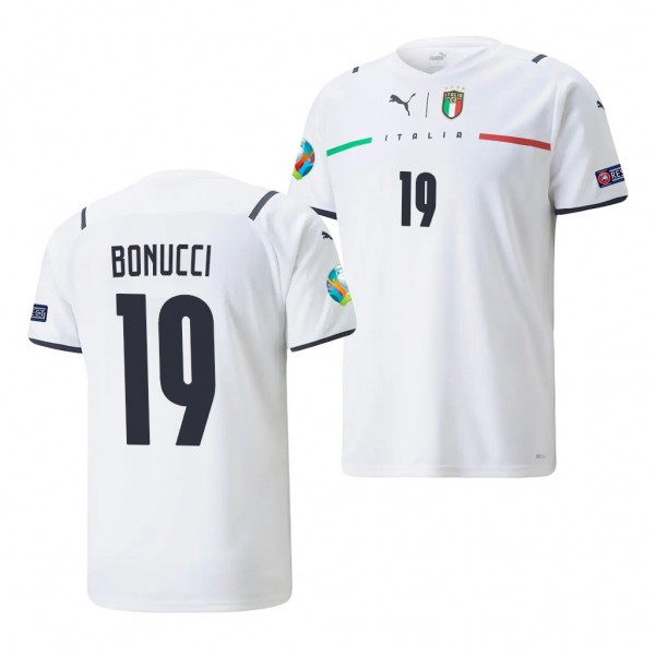 Men's Leonardo Bonucci Italy EURO 2020 Jersey White Replica Away