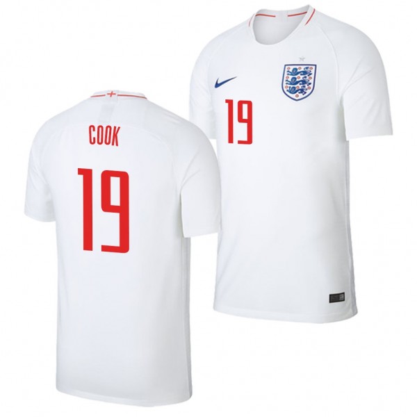 Men's England Home Lewis Cook Jersey World Cup