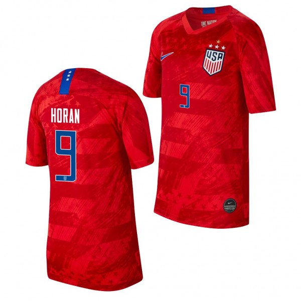 Men's Lindsey Horan USA 4-STAR Red Jersey 2019 World Cup Champions