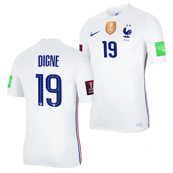 Men's Lucas Digne France Away Jersey White 2022 Qatar World Cup Stadium