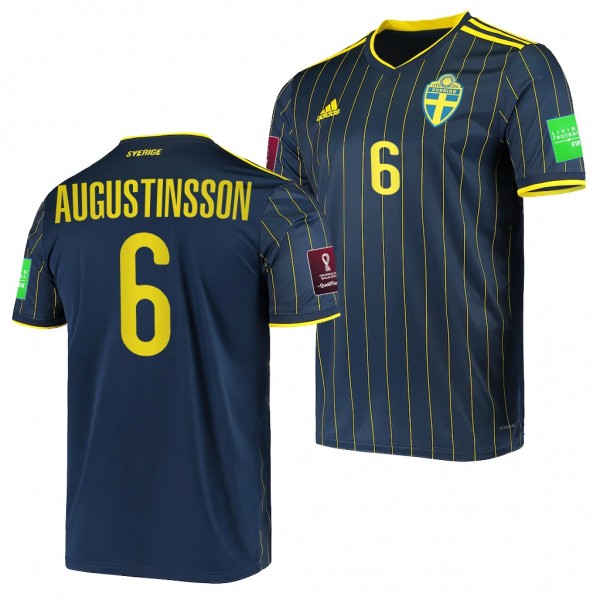 Men's Ludwig Augustinsson Sweden Away Jersey Black 2022 Qatar World Cup Replica
